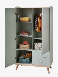 Armoire 2 Portes LIGNE CONFETTI Vert - Vertbaudet -Produit Pour Bébé armoire 2 portes ligne confetti 5
