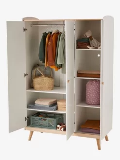 Armoire 3 Portes LIGNE CONFETTI Blanc/bois - Vertbaudet -Produit Pour Bébé armoire 3 portes ligne confetti 2