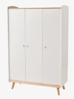 Armoire 3 Portes LIGNE CONFETTI Blanc/bois - Vertbaudet
