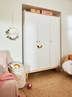 Armoire 3 Portes LIGNE CONFETTI Blanc/bois - Vertbaudet -Produit Pour Bébé armoire 3 portes ligne confetti 4