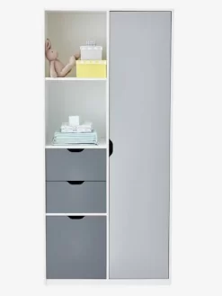 Armoire LIGNE PASSE-PASSE Blanc/gris - Vertbaudet -Produit Pour Bébé armoire ligne passe passe 2
