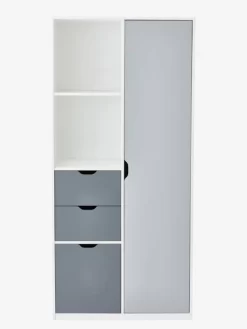 Armoire LIGNE PASSE-PASSE Blanc/gris - Vertbaudet -Produit Pour Bébé armoire ligne passe passe 3