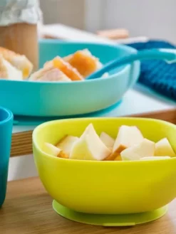 Assiette Silicone Avec Ventouse BEABA Bleu - Beaba -Produit Pour Bébé assiette silicone avec ventouse beaba 2
