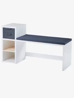 Banc De Lecture + Rangement LIGNE REGLISSE Blanc/gris Foncé - Vertbaudet -Produit Pour Bébé banc de lecture rangement ligne reglisse 2