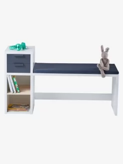 Banc De Lecture + Rangement LIGNE REGLISSE Blanc/gris Foncé - Vertbaudet -Produit Pour Bébé banc de lecture rangement ligne reglisse 3