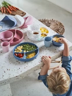 Bavoir Avec Récupérateur En Silicone Blanc Terrazzo - Vertbaudet -Produit Pour Bébé bavoir avec recuperateur en silicone 3