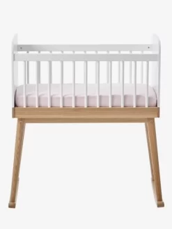 Berceau à Barreaux LIGNE CONFETTI Blanc/bois - Vertbaudet -Produit Pour Bébé berceau a barreaux ligne confetti 5