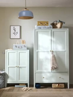 Bibliothèque / Petite Armoire 2 Portes LIGNE PARISIENNE Vert D'eau - Vertbaudet -Produit Pour Bébé bibliotheque petite armoire 2 portes ligne parisienne 3