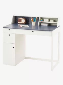 Bureau Enfant COSMOS Blanc Clair Uni Avec Decor - Vertbaudet
