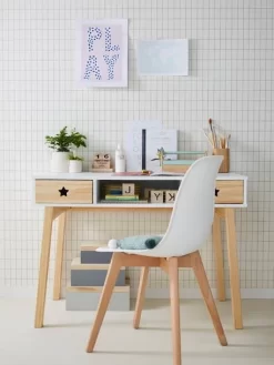 Bureau Enfant LIGNE GRANDE OURSE Blanc / Bois - Vertbaudet