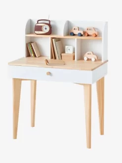Bureau Enfant SCANDI Blanc/bois - Vertbaudet