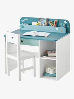 Bureau Maternelle ROAAR Blanc Moyen Uni Avec Decor - Vertbaudet -Produit Pour Bébé bureau maternelle roaar 2