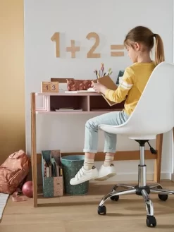 Chaise De Bureau Enfant à Roulettes Rose - Vertbaudet -Produit Pour Bébé chaise de bureau enfant a roulettes 3