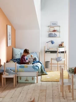 Chaise Maternelle Pour Table De Jeu LIGNE WOODY Blanc - Bois - Vertbaudet -Produit Pour Bébé chaise maternelle pour table de jeu ligne woody 4