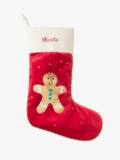 Chaussette De Noël à Sequins Réversibles Mr Biscuit Rouge - Vertbaudet -Produit Pour Bébé chaussette de noel a sequins reversibles mr biscuit 2