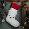 Chaussette De Noël Ours En Bouclette Personnalisable Blanc - Vertbaudet