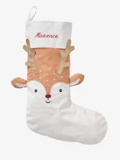 Chaussette De Noël Personnalisable Renne Blanc - Vertbaudet -Produit Pour Bébé chaussette de noel personnalisable renne 3