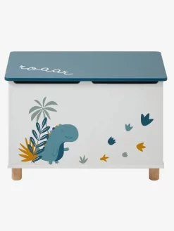 Coffre à Jouets Dinosaure Blanc Imprimé - Vertbaudet -Produit Pour Bébé coffre a jouets dinosaure 2