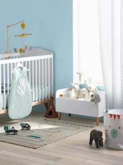 Coffre à Livres LIGNE CONFETTI Blanc/bois - Vertbaudet -Produit Pour Bébé coffre a livres ligne confetti 3