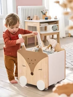 Coffre à Roulettes Biche Blanc - Bois - Vertbaudet -Produit Pour Bébé coffre a roulettes biche 2