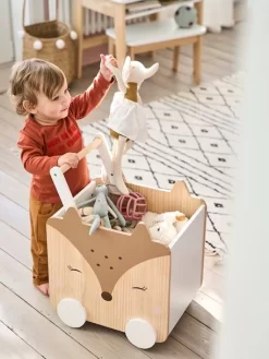 Coffre à Roulettes Biche Blanc - Bois - Vertbaudet -Produit Pour Bébé coffre a roulettes biche 3