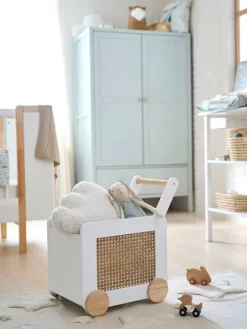 Coffre à Roulettes En Cannage Ecru - Vertbaudet -Produit Pour Bébé coffre a roulettes en cannage 3
