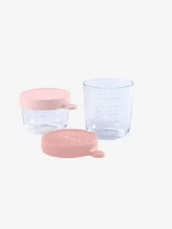 Coffret De 2 Pots De Conservation En Verre BEABA Airy Green/ Light Mist - Beaba -Produit Pour Bébé coffret de 2 pots de conservation en verre beaba 2