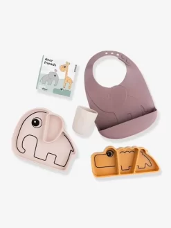 Coffret Repas 4 Pièces DONE BY DEER Goodie Box Stick&Stay En Silicone Bleu/gris/vert - Done By Deer -Produit Pour Bébé coffret repas 4 pieces done by deer goodie box stickstay en silicone 4