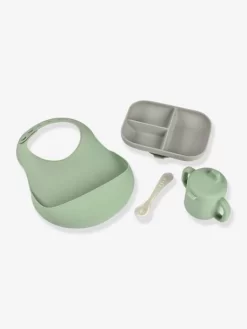 Coffret Repas Les Essentiels 4 Pièces BEABA En Silicone Vert Sauge - Beaba -Produit Pour Bébé coffret repas les essentiels 4 pieces beaba en silicone 3