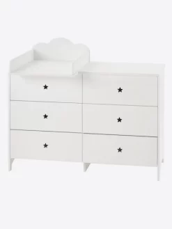 Commode 6 Tiroirs LIGNE SIRIUS Blanc Clair Uni - Vertbaudet -Produit Pour Bébé commode 6 tiroirs ligne sirius 3