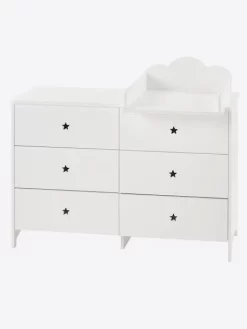 Commode 6 Tiroirs LIGNE SIRIUS Blanc Clair Uni - Vertbaudet -Produit Pour Bébé commode 6 tiroirs ligne sirius 4