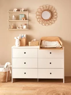 Commode 6 Tiroirs LIGNE SIRIUS Blanc Clair Uni - Vertbaudet -Produit Pour Bébé commode 6 tiroirs ligne sirius 5