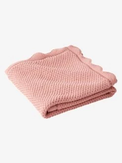 Couverture Bébé Tricot Point De Riz En Coton Rose - Vertbaudet -Produit Pour Bébé couverture bebe tricot point de riz en coton 3
