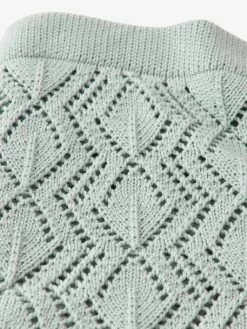 Couverture Pointelle En Coton Vert D'eau - Vertbaudet -Produit Pour Bébé couverture pointelle en coton 2