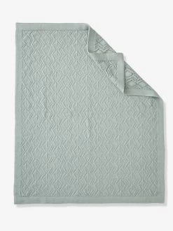 Couverture Pointelle En Coton Vert D'eau - Vertbaudet -Produit Pour Bébé couverture pointelle en coton 5