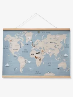 Décoration Murale Mappemonde Carte Du Monde Bleu - Vertbaudet