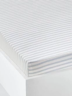 Drap-housse Bébé BABY FOX écru Rayures Bleu - Vertbaudet