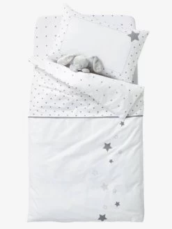 Drap-housse Bébé PLUIE D'ETOILES Blanc / étoiles - Vertbaudet -Produit Pour Bébé drap housse bebe pluie detoiles 2