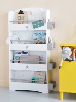Etagère-bibliothèque Enfant LIGNE SIRIUS Blanc Clair Uni Avec Decor - Vertbaudet -Produit Pour Bébé etagere bibliotheque enfant ligne sirius 2