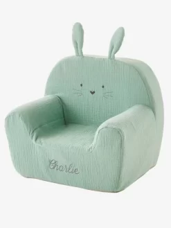 Fauteuil En Mousse Personnalisable Lapin Vert - Vertbaudet