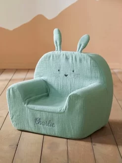 Fauteuil En Mousse Personnalisable Lapin Vert - Vertbaudet -Produit Pour Bébé fauteuil en mousse personnalisable lapin 4