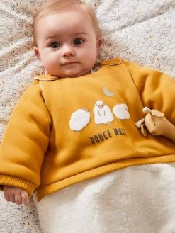 Gigoteuse Manches Amovibles Bi-matière PETIT MOUTON Miel / écru - Vertbaudet -Produit Pour Bébé gigoteuse manches amovibles bi matiere petit mouton 3