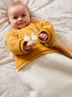 Gigoteuse Manches Amovibles Bi-matière PETIT MOUTON Miel / écru - Vertbaudet -Produit Pour Bébé gigoteuse manches amovibles bi matiere petit mouton 5