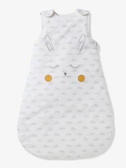 Gigoteuse Sans Manches LAPIN Blanc Motifs Gris - Vertbaudet
