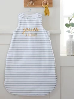 Gigoteuse Spécial été Sans Manches JOUES A BISOUS Rayure Grise - Vertbaudet -Produit Pour Bébé gigoteuse special ete sans manches joues a bisous 2