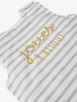 Gigoteuse Spécial été Sans Manches JOUES A BISOUS Rayure Grise - Vertbaudet -Produit Pour Bébé gigoteuse special ete sans manches joues a bisous 3