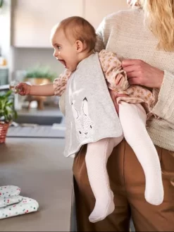 Grand Bavoir Enfant Gris Chiné - Vertbaudet -Produit Pour Bébé grand bavoir enfant 4