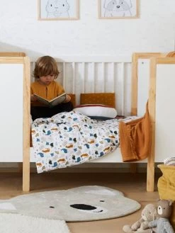 Housse De Couette Bébé MINI ZOO Blanc / Multicolore - Vertbaudet -Produit Pour Bébé housse de couette bebe mini zoo 2