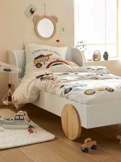 Lit évolutif Enfant LIGNE ROLLIE Blanc/bois - Vertbaudet -Produit Pour Bébé lit evolutif enfant ligne rollie 2
