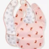 Lot De 2 Bavoirs Avec Poche LÄSSIG Little Forest Little Forest Lapin - Rose + B - Lassig